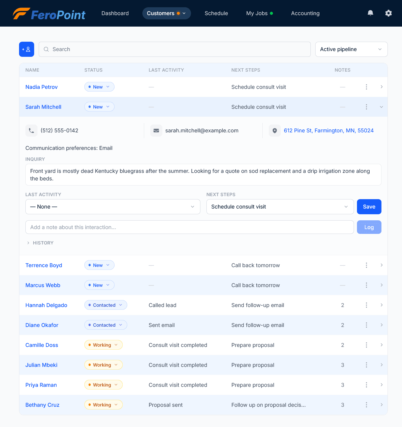 Leads screenshot