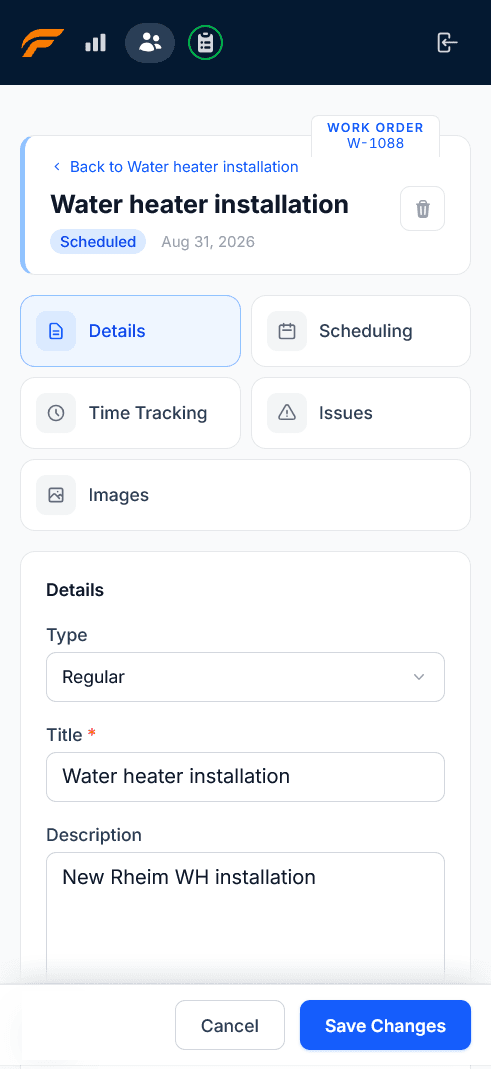 Work Order 2 screenshot